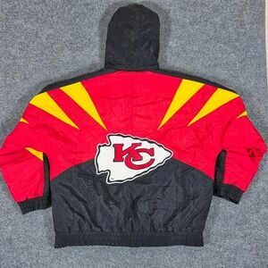 Vintage Apex One NFL Kansas City Chiefs Puffer Jacket Mens Large Red Black 90s